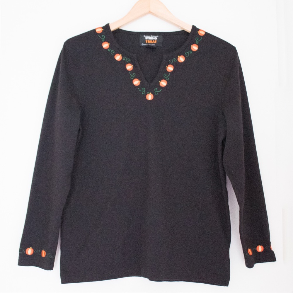 Designers Originals | Vintage 90’s Pumpkin Novelty Long Sleeve Top | Size L